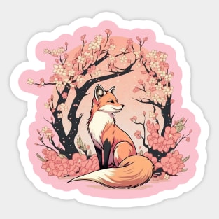 Sakura Fox Sticker